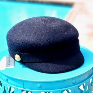 Kronos Krown wool Newsboy Hat, blk sz O/S